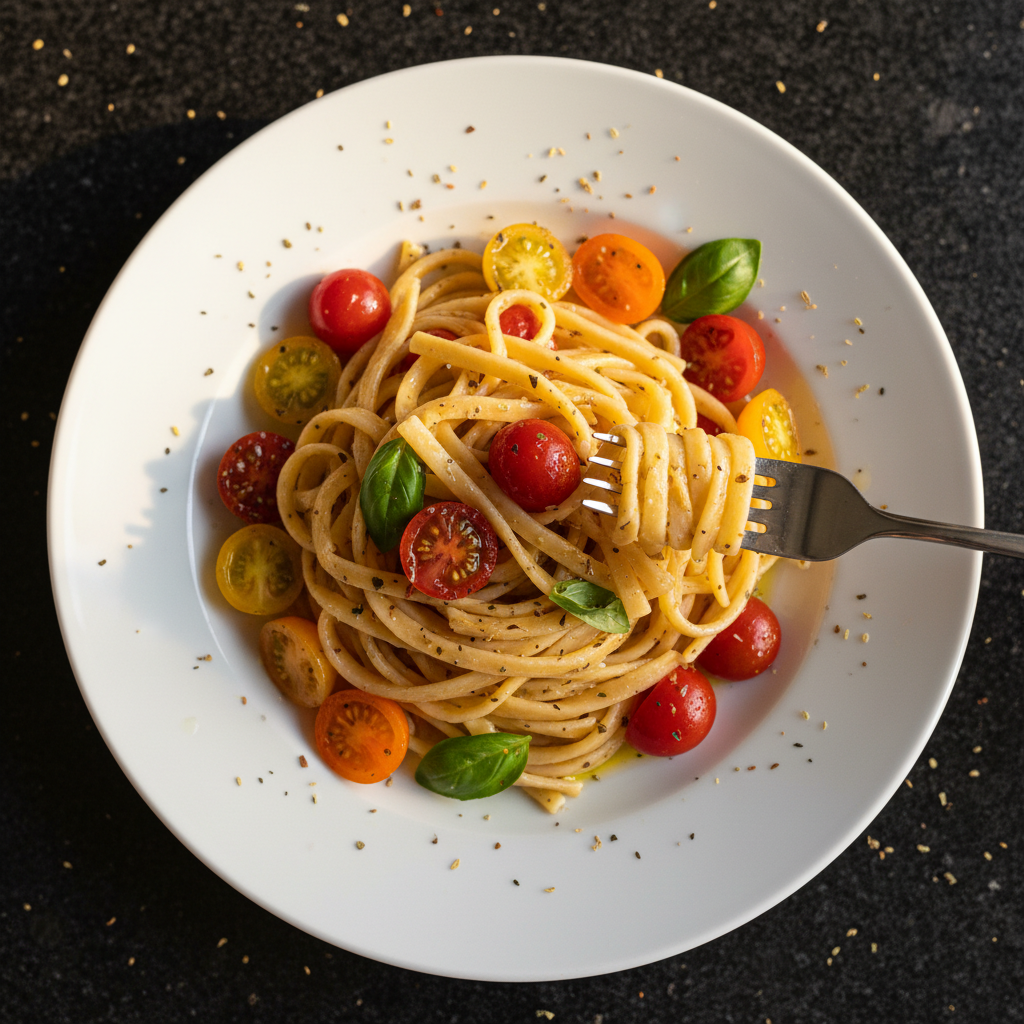 Tomaten Basilikum Pasta für Verliebte