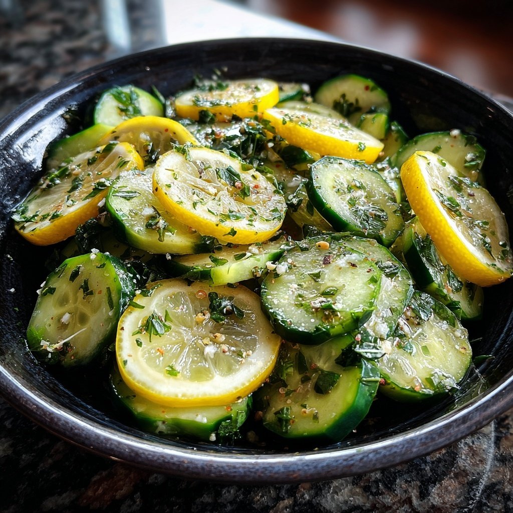 Erfrischender Gurken-Zitronensalat