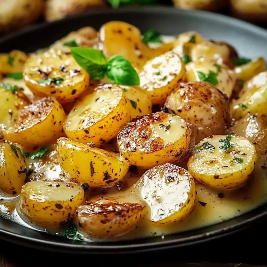 Kartoffeln mit Knoblauch-Sahnesauce