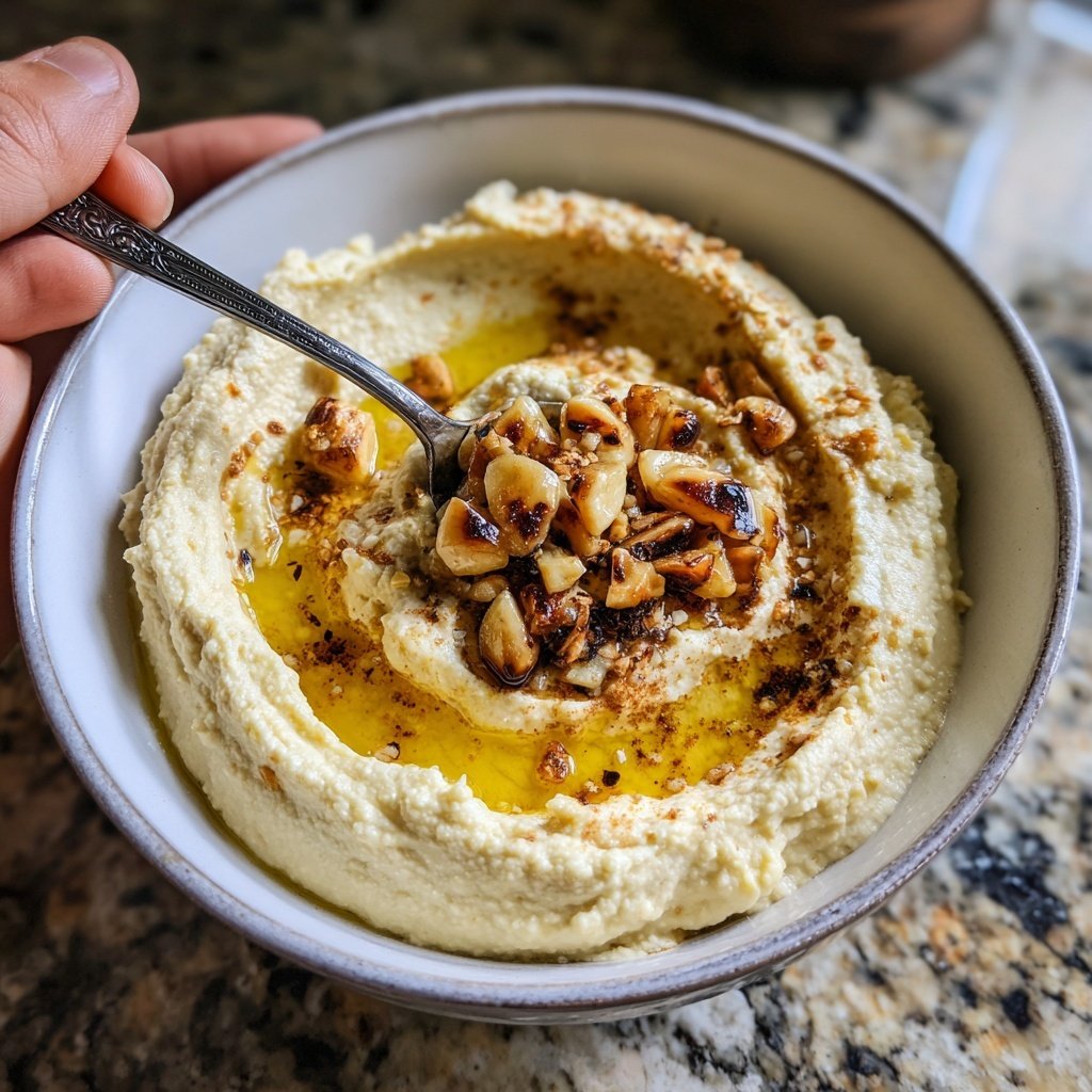 Geröstetes Knoblauch Hummus