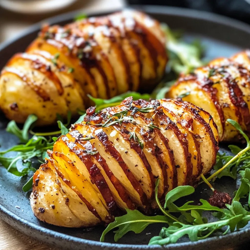 Knusprige Fächerkartoffeln / Schwedische Hasselback-Kartoffeln