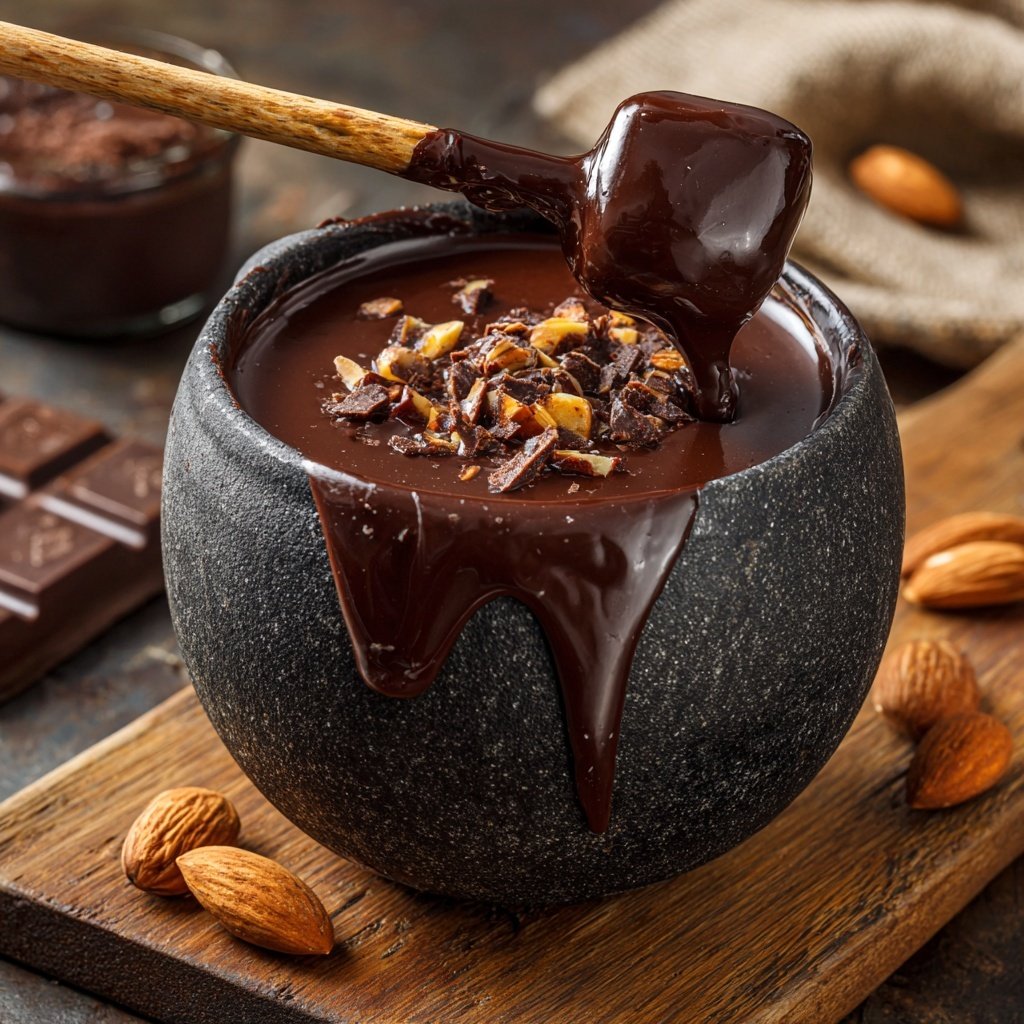 Schokoladen Ahorn Mandel Fondue