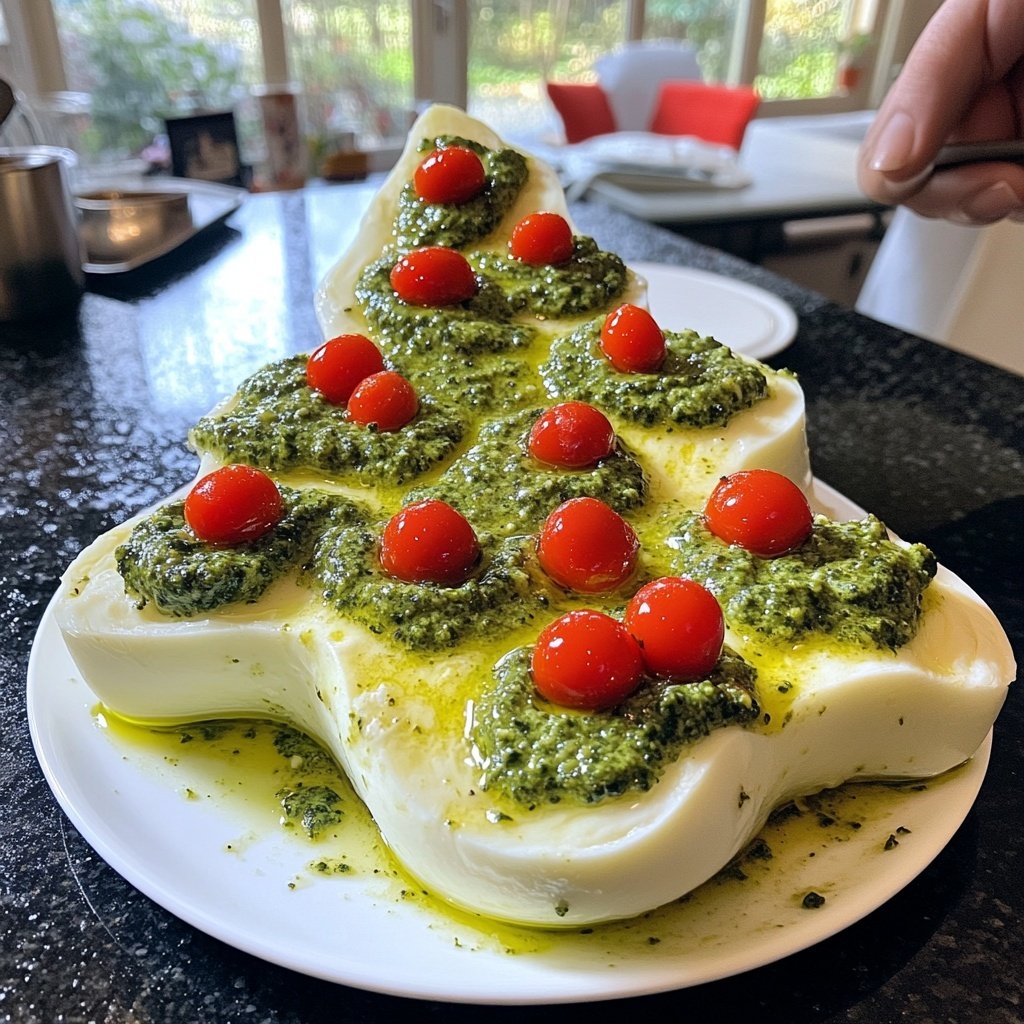 Weihnachtsbaum gefüllte Eier Pesto