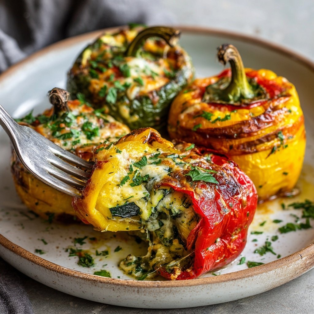 Herzhafte Gemüse Gefüllte Paprika