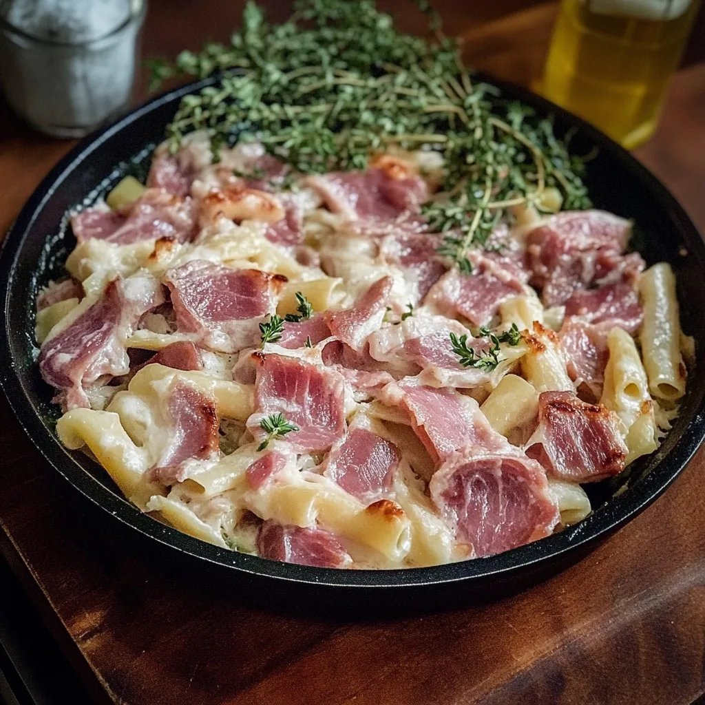 Brokkoli-, Nudel- und Schinken Auflauf