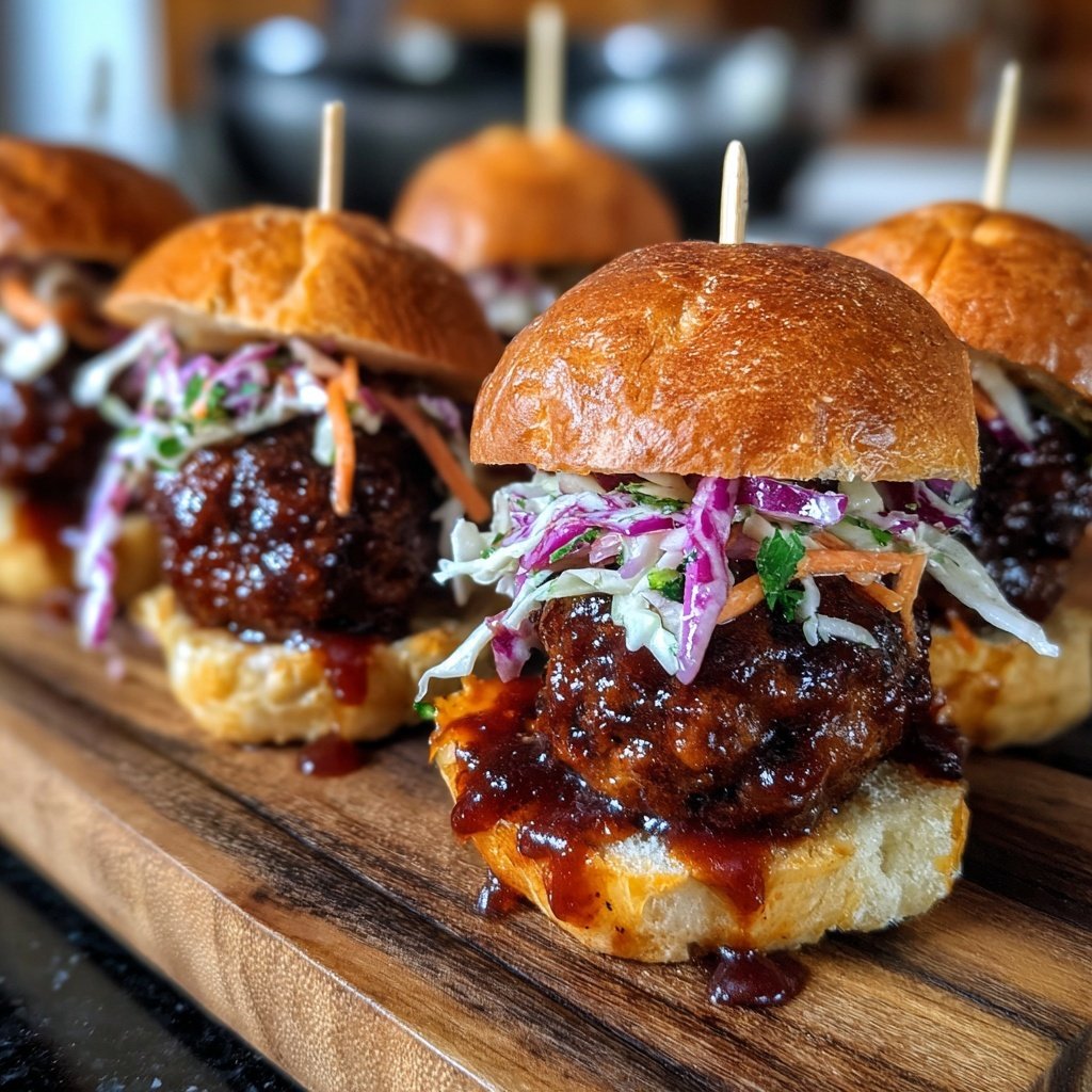 Herzhaftes Fleischbällchen Slider Ensemble