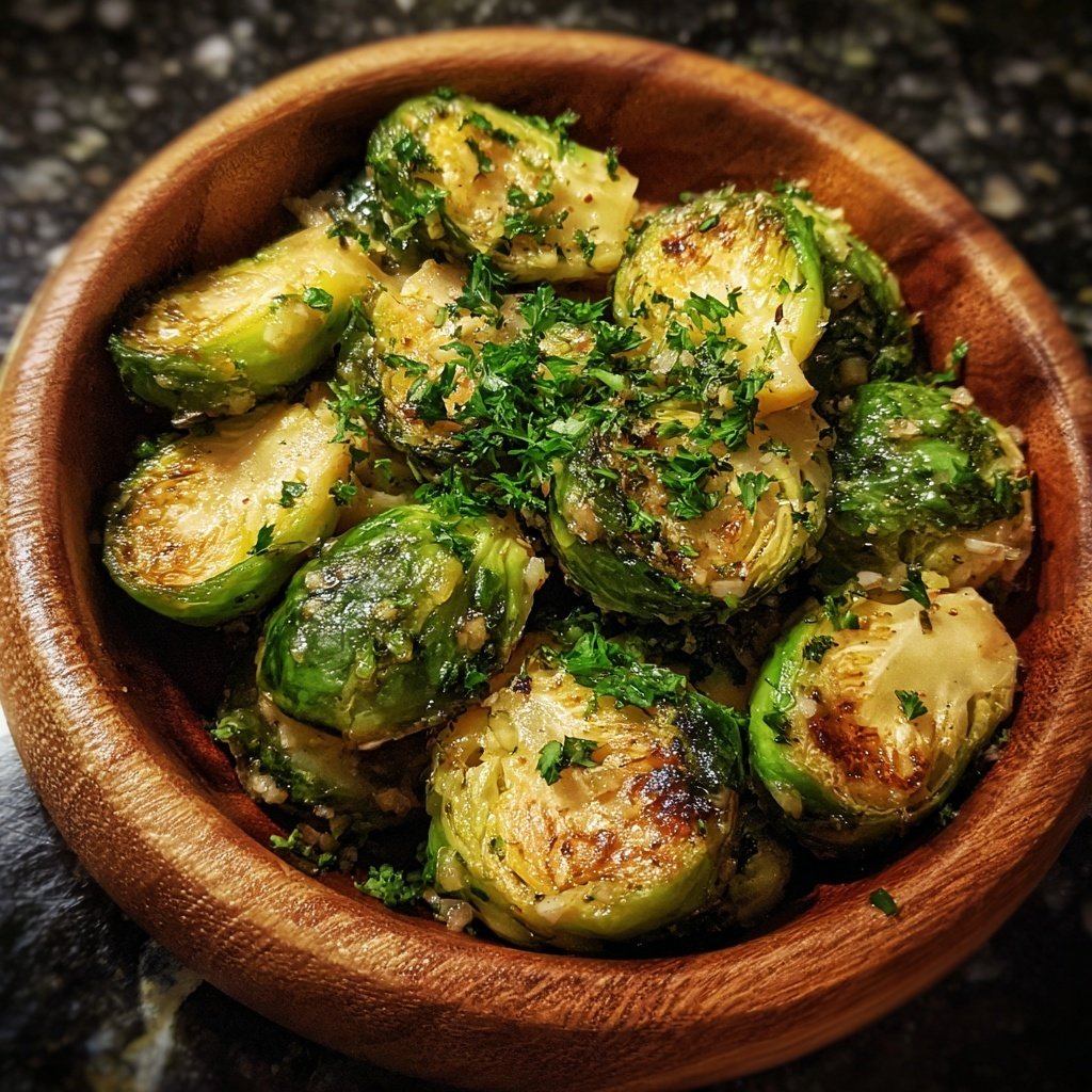 Knoblauch-Butter-Kohlsprossen-Pfanne