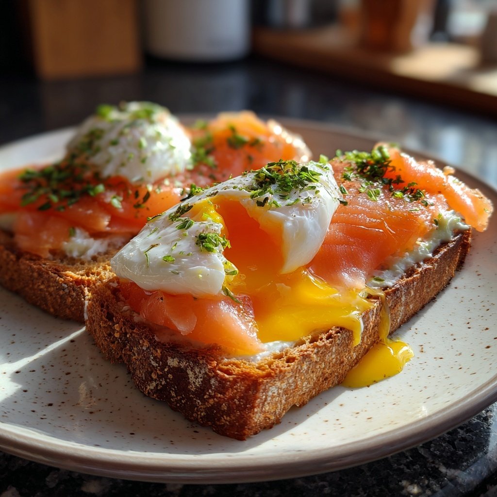 Geräucherter Lachs Ei Toast