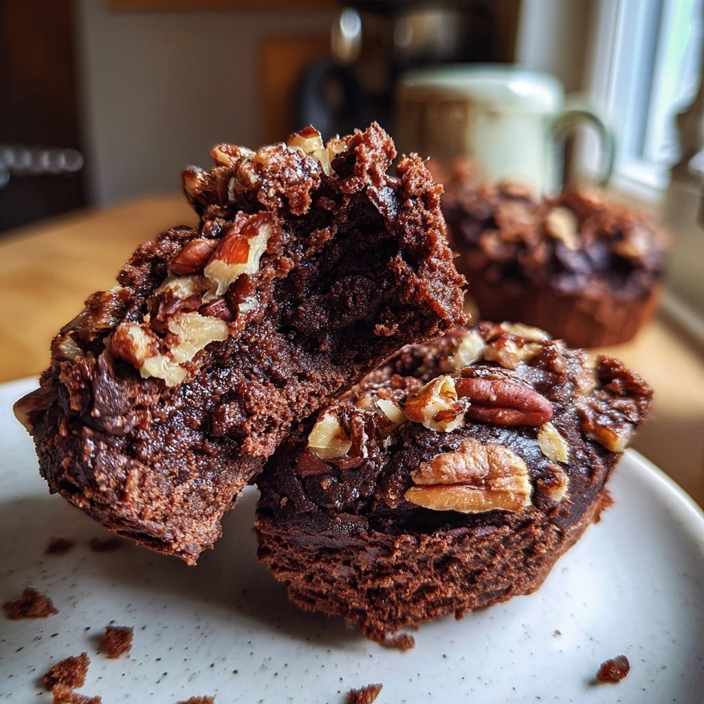 Sauerteig Abfall Brownies mit Pekan Topping