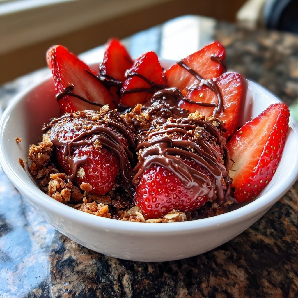 Schokoladen-Erdbeer-Frühstücksschüssel
