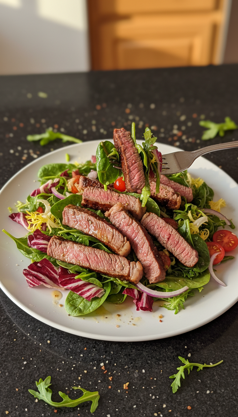 Geschnittenes Filet Mignon Salat