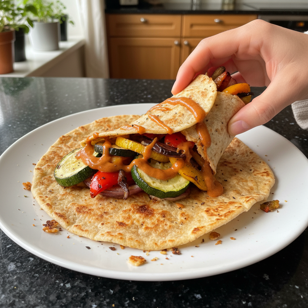 Sättigender Wrap mit Gegrilltem Gemüse