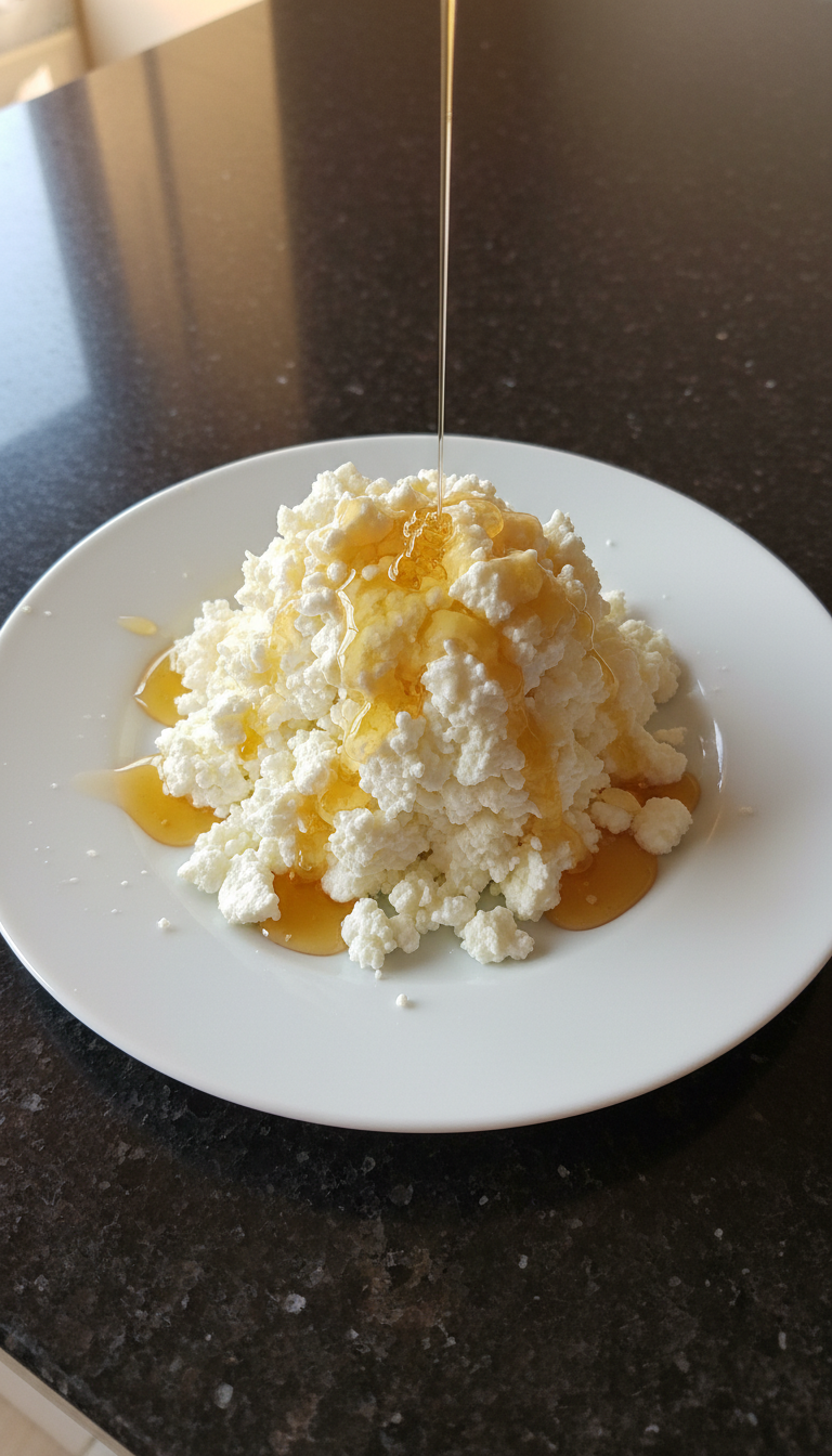 Hüttenkäse mit Honigdrizzle​