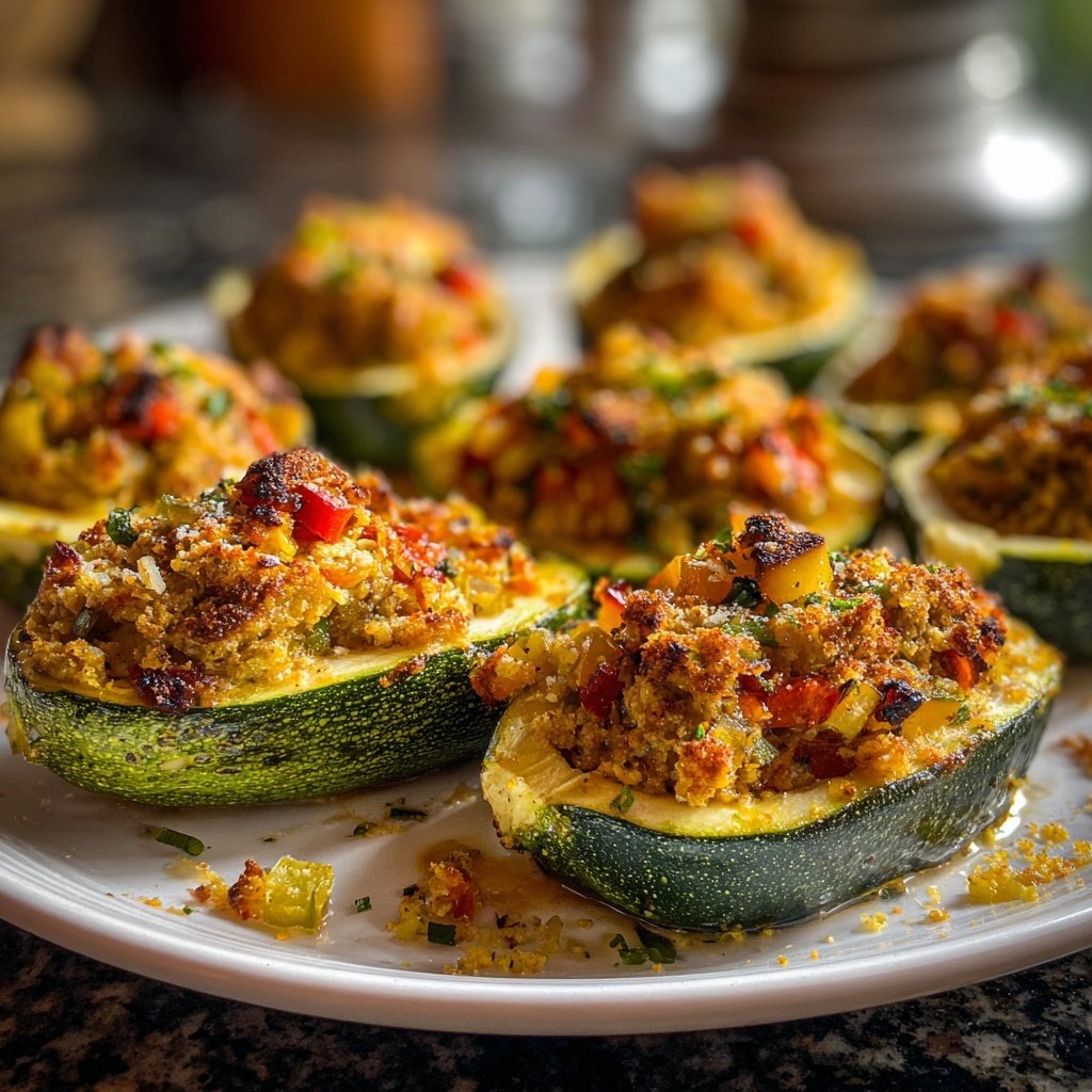Truthahn Gemüse Gefüllte Zucchini
