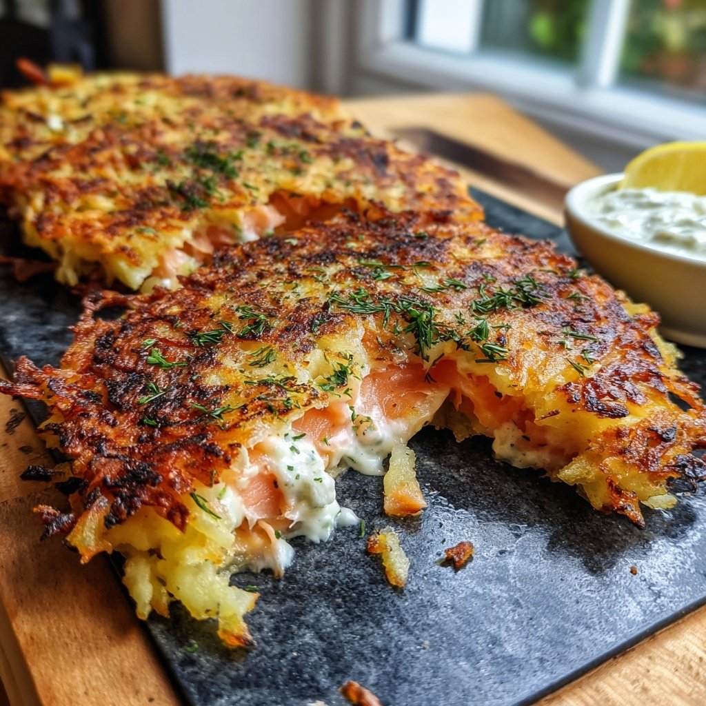 Raclette mit Rösti, Räucherlachs und Meerrettich-Dip​