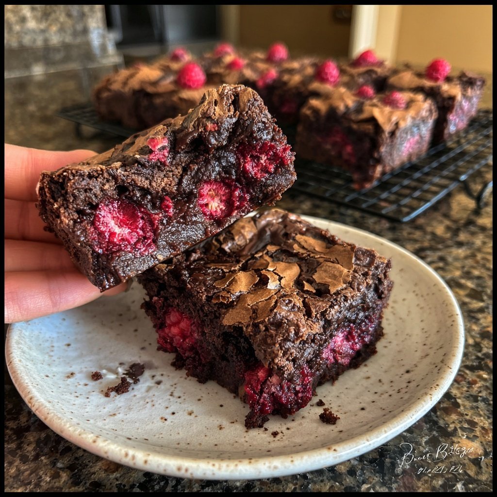 Schoko Himbeer Fudge Brownies