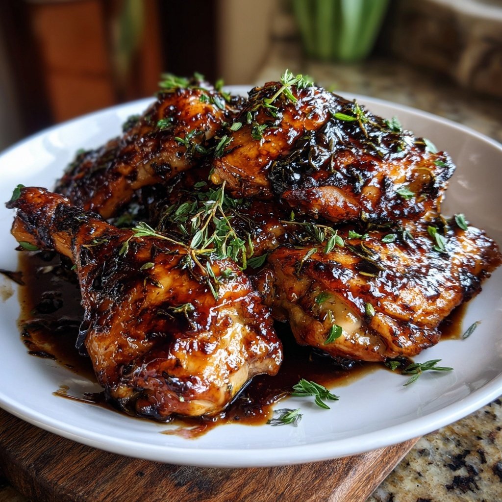 Balsamico Glasierte Hähnchen Schenkel