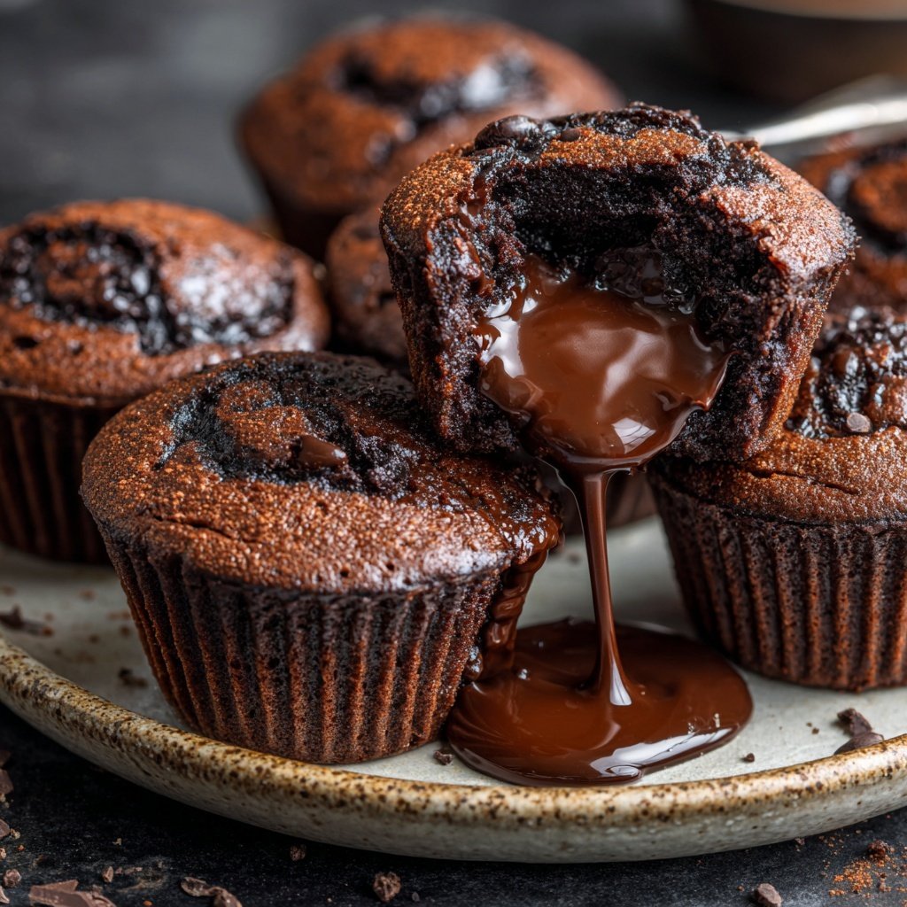 Dekadente Schokoladen Lava Cupcakes