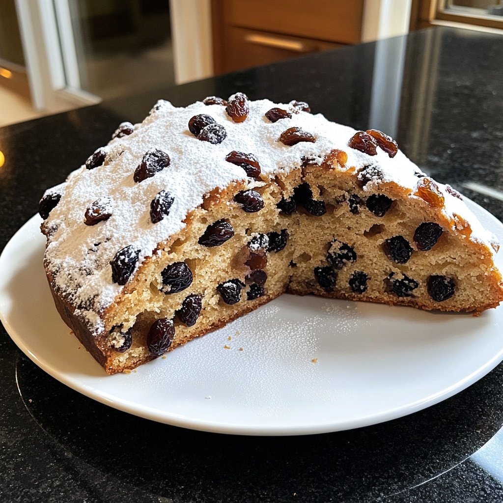 Saftiger Christstollen mit Rumrosinen