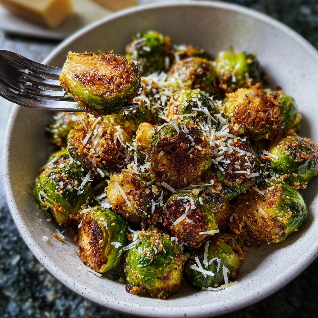 Knuspriger Rosenkohl aus dem Ofen mit Parmesan​