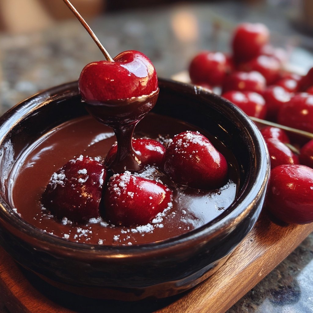 Schokoladen Kirsch Fondue Himmel