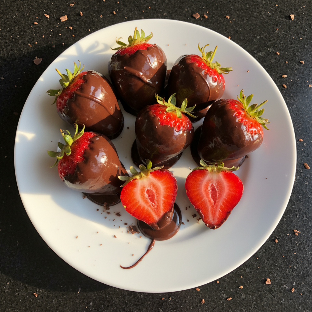 Dekadente Schokoladenüberzogene Erdbeeren