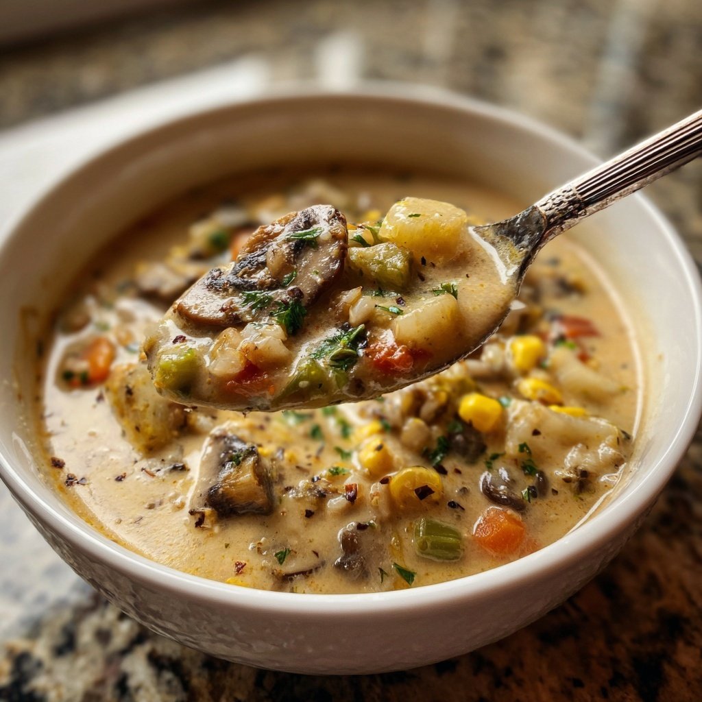 Pilz Gersten Gemüse Suppe