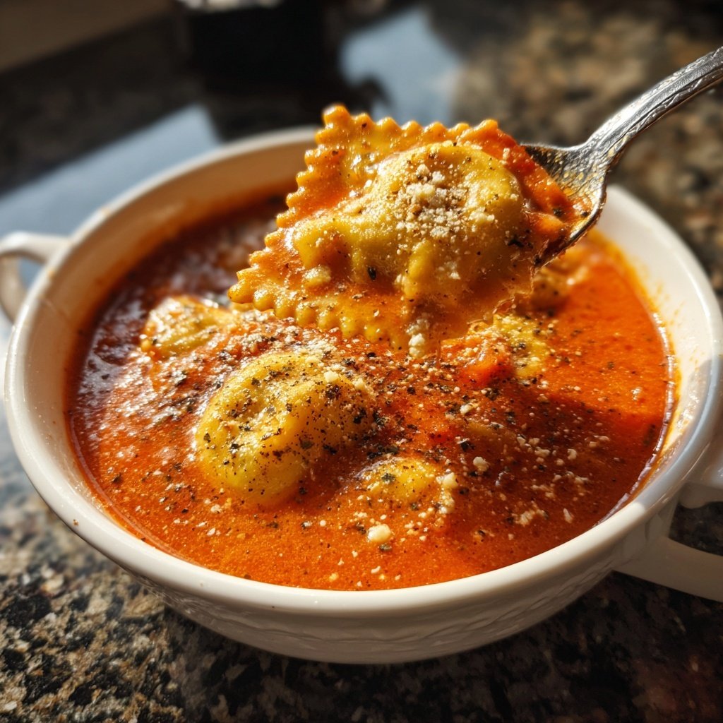 Ravioli Suppe Cremige Tomatenbasis